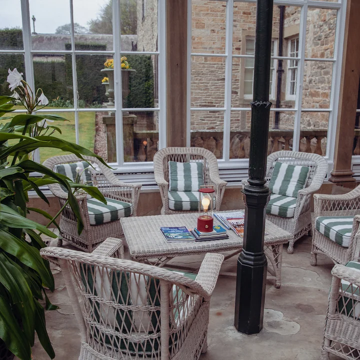 The Muse LED rechargeable table lamp, pomona red from Tala