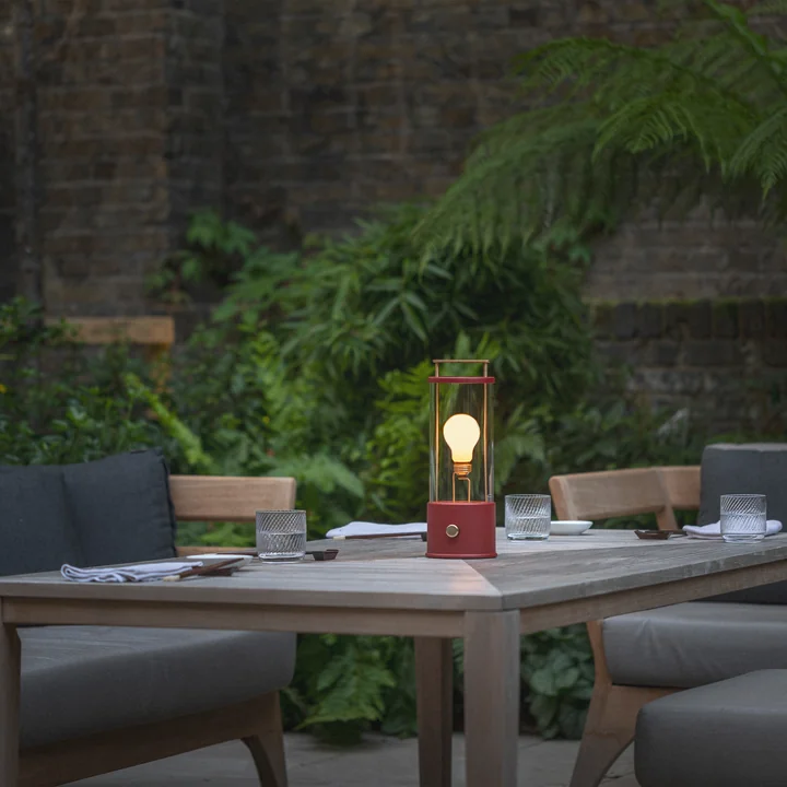 The Muse LED rechargeable table lamp, pomona red from Tala