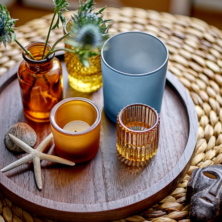 Sanga Tray with tea light holders from Bloomingville