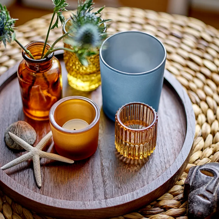 Sanga Tray with tea light holders from Bloomingville