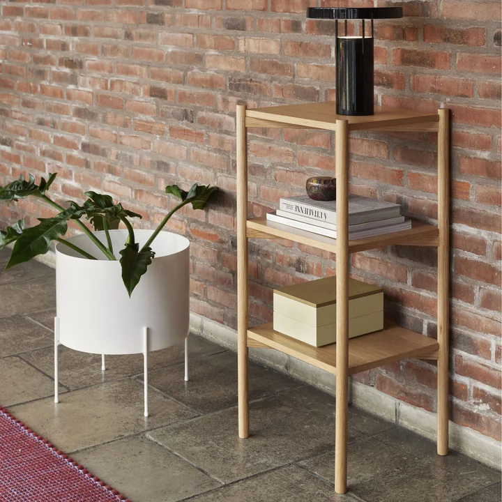 Solution Shelf and plant pot with foot from Hübsch Interior