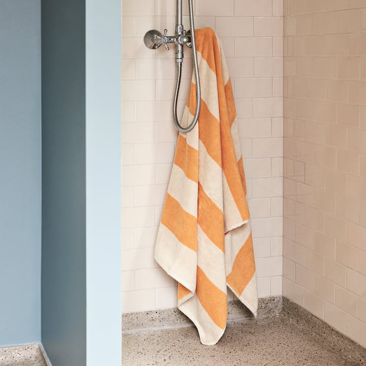 Terry stripe bath sheet, 100 x 150 cm, warm yellow by Hay