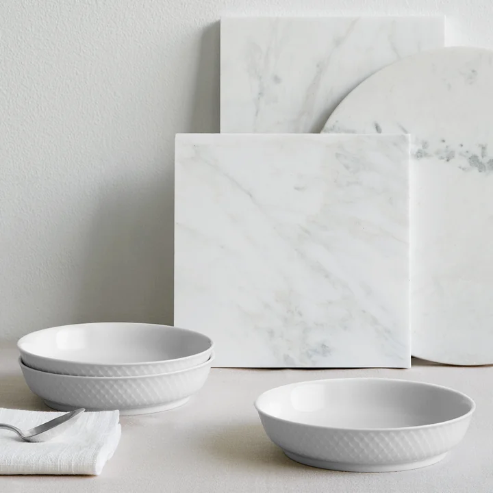 Rhombe Dessert bowl from Lyngby Porcelæn in the color white