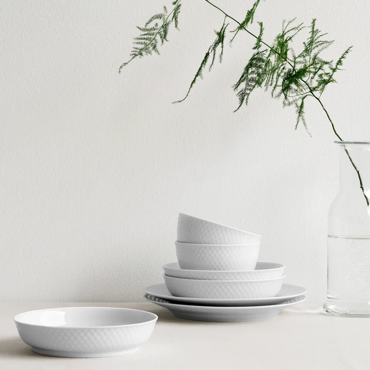 Rhombe Dessert bowl from Lyngby Porcelæn in the color white