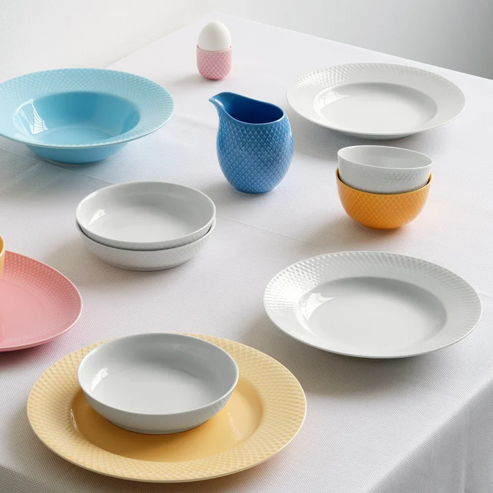 Rhombe Dessert bowl from Lyngby Porcelæn in the color white