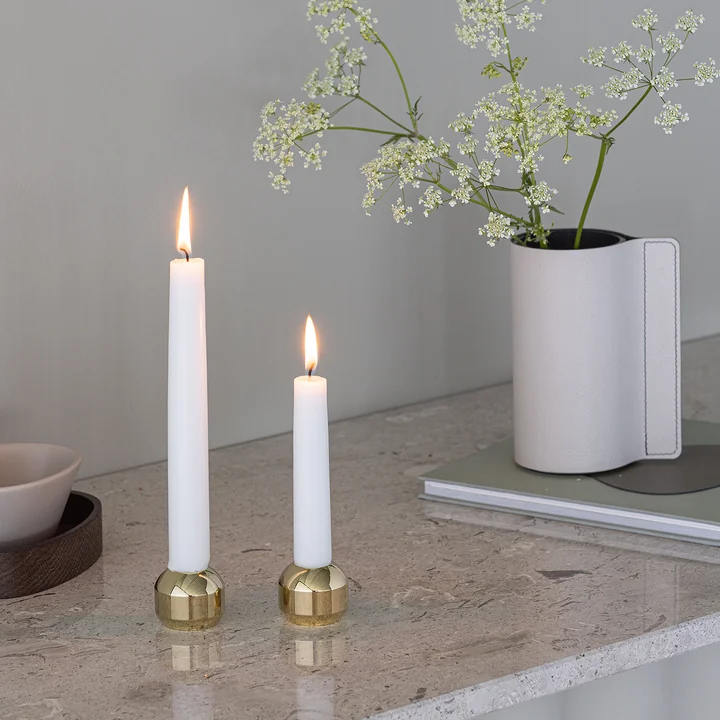 Silhouette Candlestick from Lind DNA in the finish gold plated