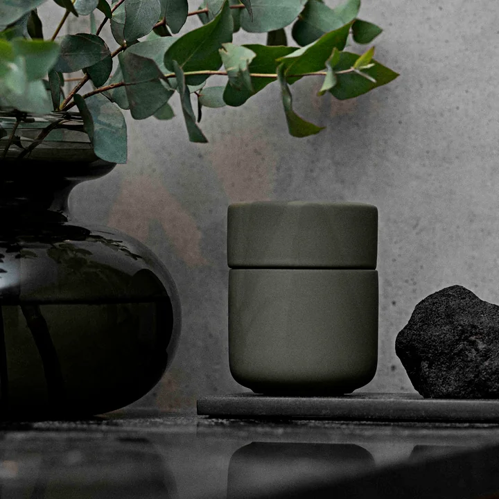 Ume Jar with lid, olive green from Zone Denmark