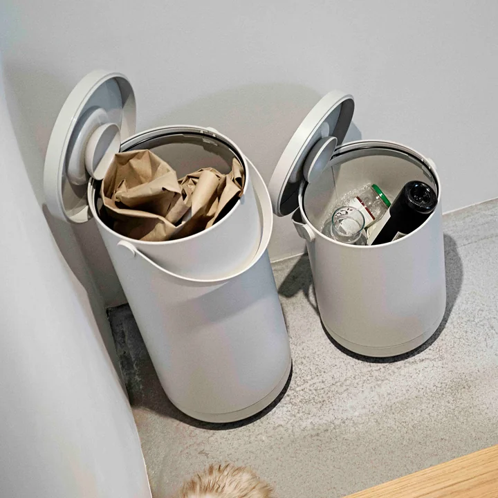Circular Trash can, warm grey from Zone Denmark