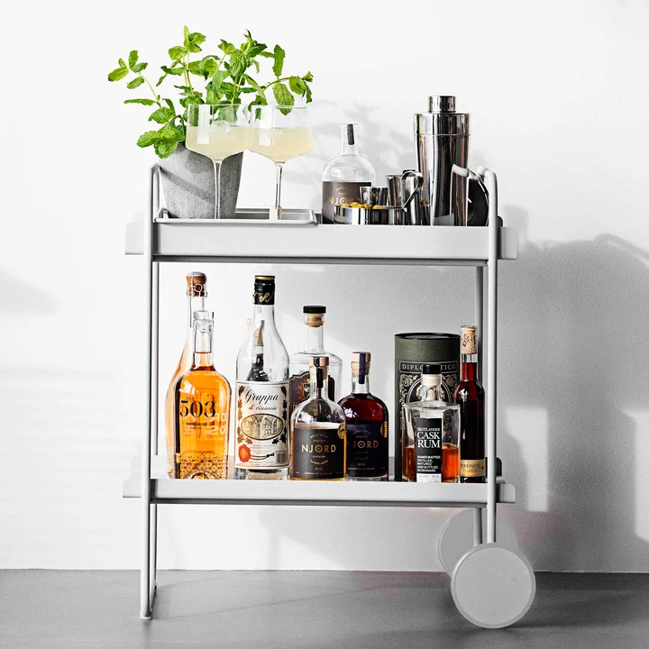 A-Cocktail Bar cart / trolley, soft grey by Zone Denmark