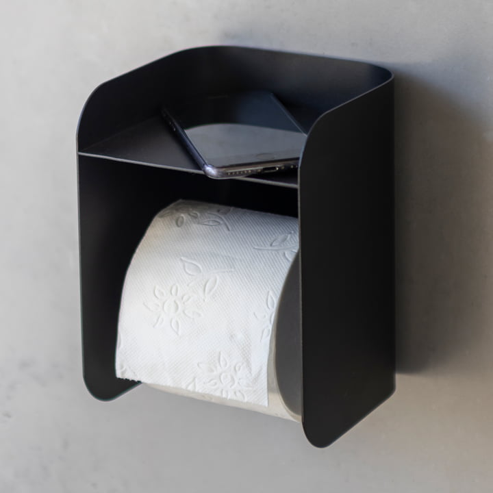 Mette Ditmer - Carry Toilet Paper Holder with Shelf, Sand Grey