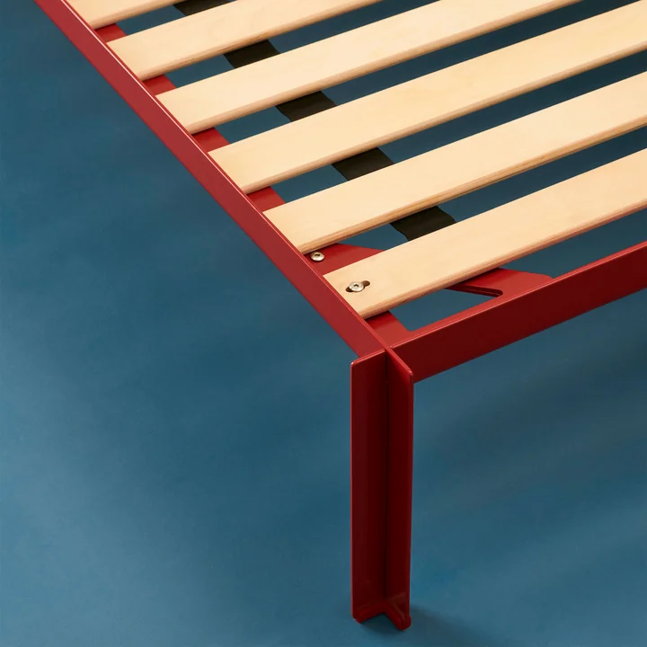 Standard slatted frame on Connect Bed, maroon red from HAY