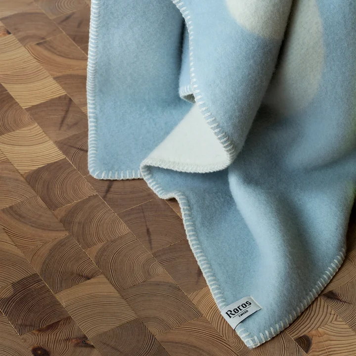 MOON Blanket, crescent,135 x 200 cm, blue from Røros Tweed