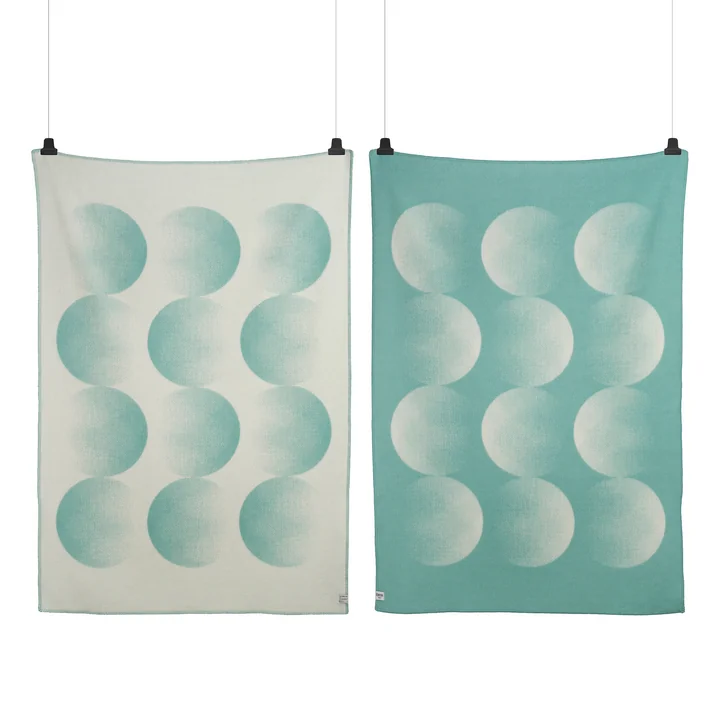 MOON Blanket, crescent,135 x 200 cm, tranquille green from Røros Tweed