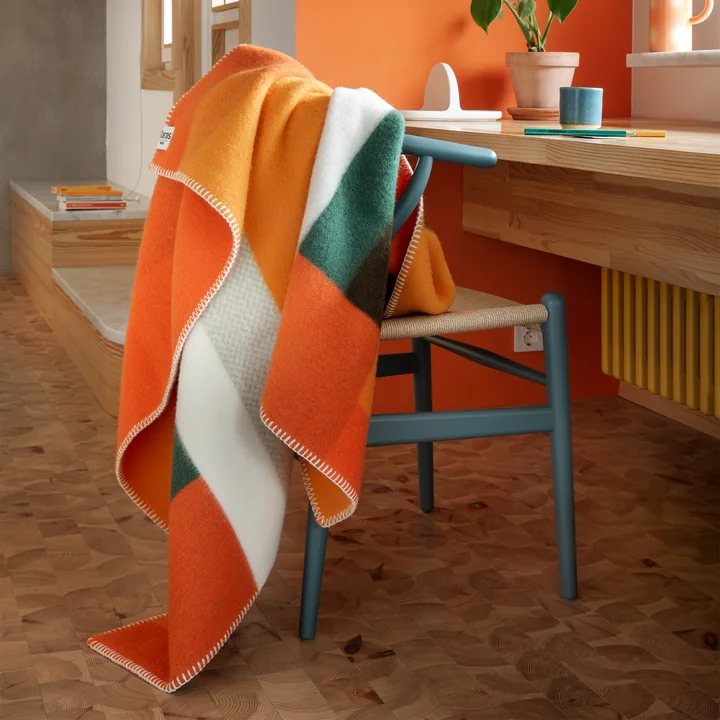 Røros Tweed - " Mikkel " Wool Blanket, Orange