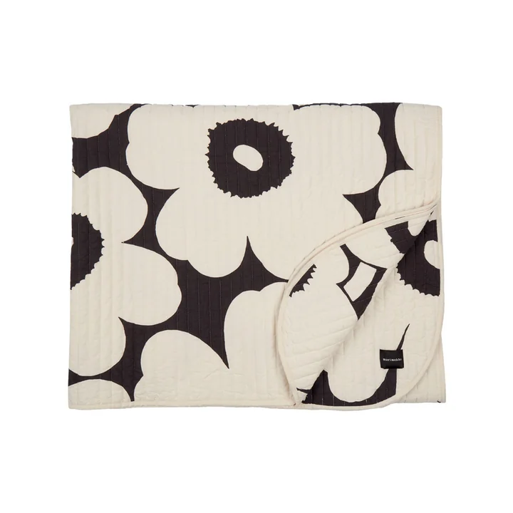 Unikko Bedspread from Marimekko in the charcoal / off-white version