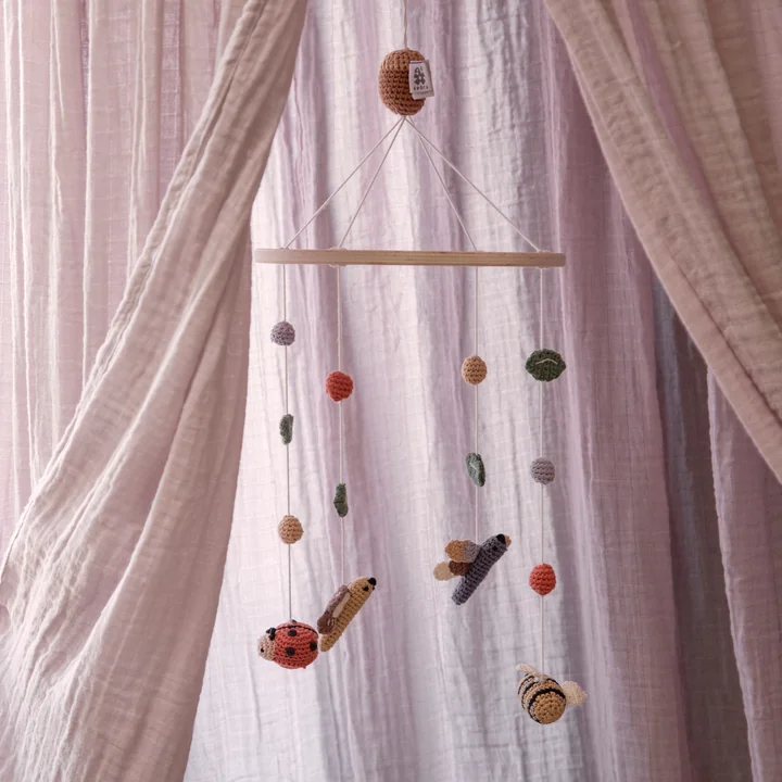 Crochet baby mobile from Sebra