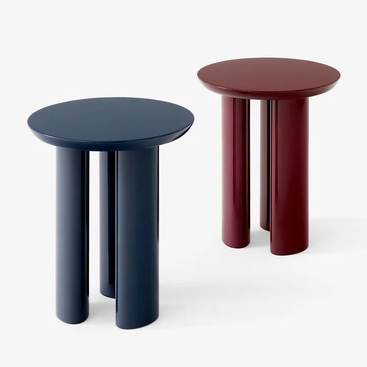 Tung side table, steel blue and burgundy red from & Tradition