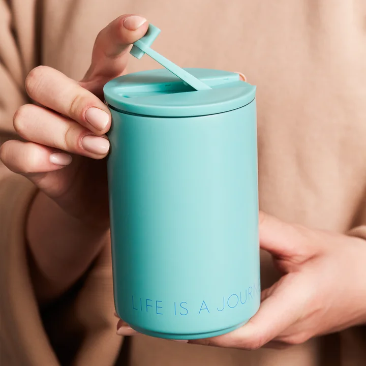 Thermo Cup 0.35 l, Life Is A Journey Take Me Along / turquoise from Design Letters