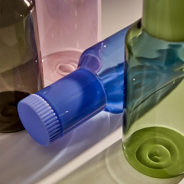 Tube Glass carafe, 1 l, smoke / milky white by Design Letters