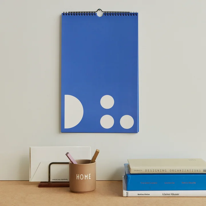 Wall calendar, monthly planner, cobalt blue from Design Letters