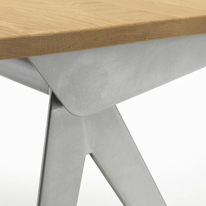 Compas Direction Table from Vitra in the finish natural oak / Prouvé Métal Brut