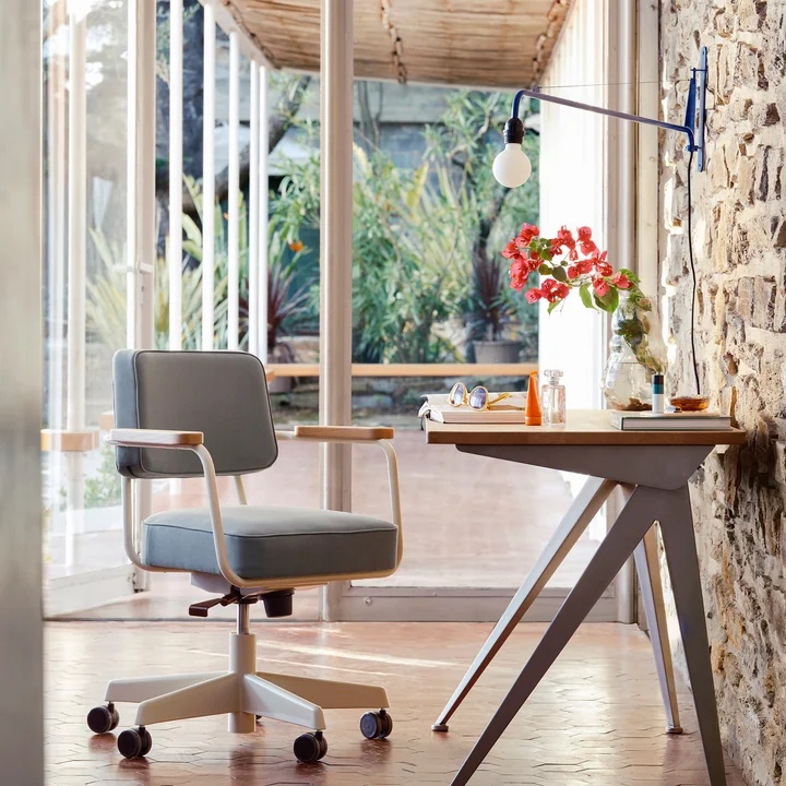 Potence Wall lamp from Vitra in the version Prouvé Bleu Marcoule