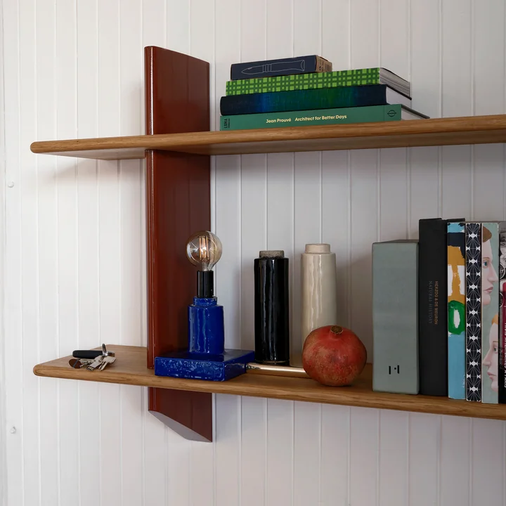 Rayonnage Mural from Vitra in the finish dark oak / japanese red