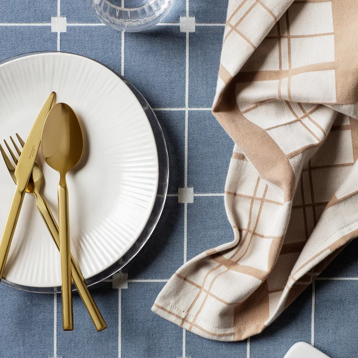 Tila Fabric napkin, maritime blue / off-white from Broste Copenhagen