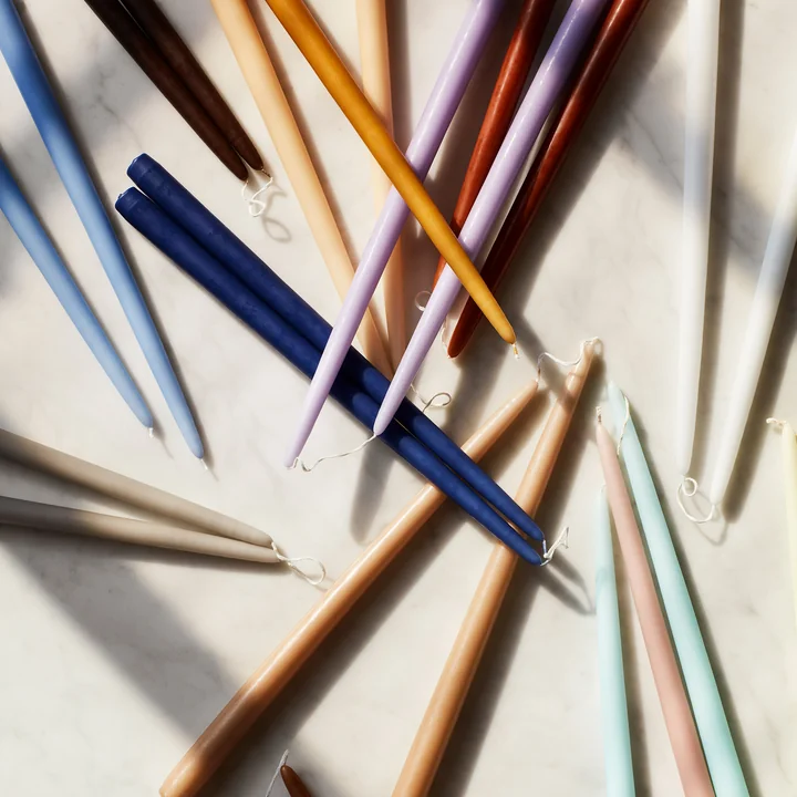 Tapers dipped pointed candles from Broste Copenhagen