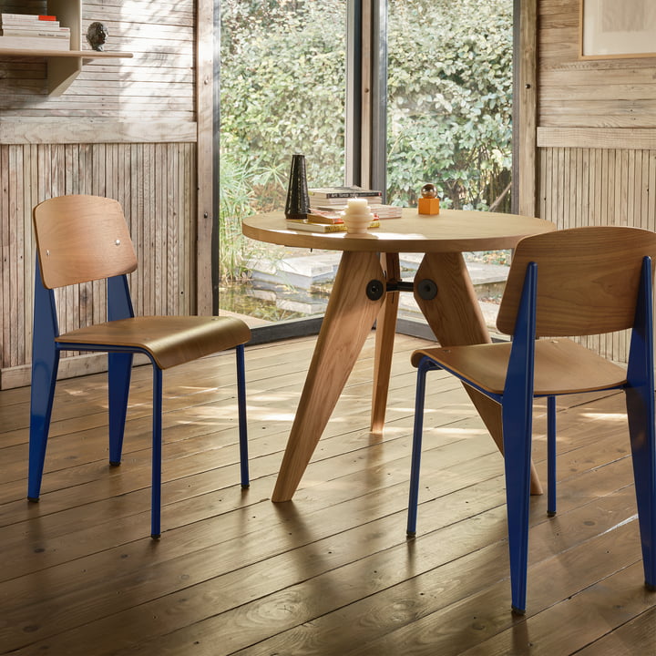 Vitra - Prouvé Standard Chair, Natural Oak / Blé Vert (felt glides)