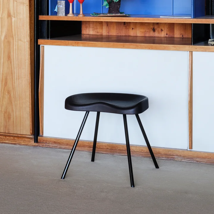 Tabouret 307 Stool from Vitra in dark oak finish