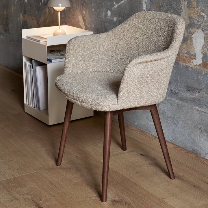 & Tradition - Rely HW79 armchair, frame walnut / beige (Karakorum 003)