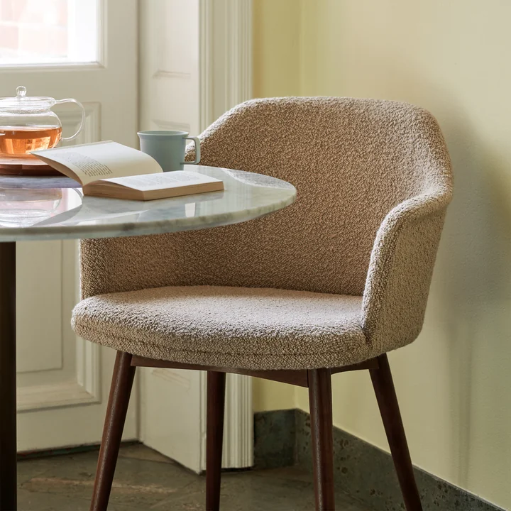 & Tradition - Rely HW79 armchair, frame walnut / beige (Karakorum 003)