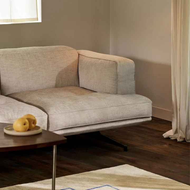Inland Sofa AV22, 2-seater, frame warm black / beige (Clay 0011) from & Tradition