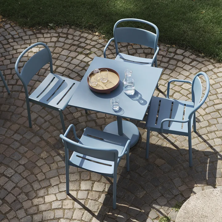 Linear Steel Armchair Outdoor, light blue from Muuto