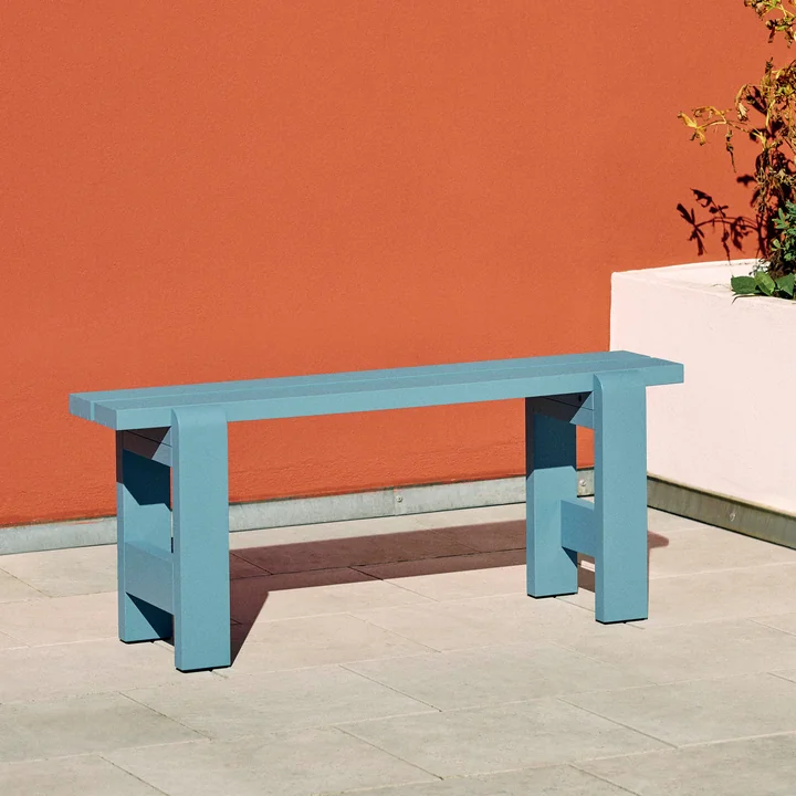 Weekday Bench, L 111 cm, azure blue from HAY