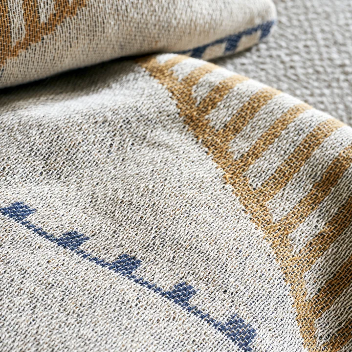 Blanket Jaipu, 130 x 180 cm, mustard yellow from House Doctor