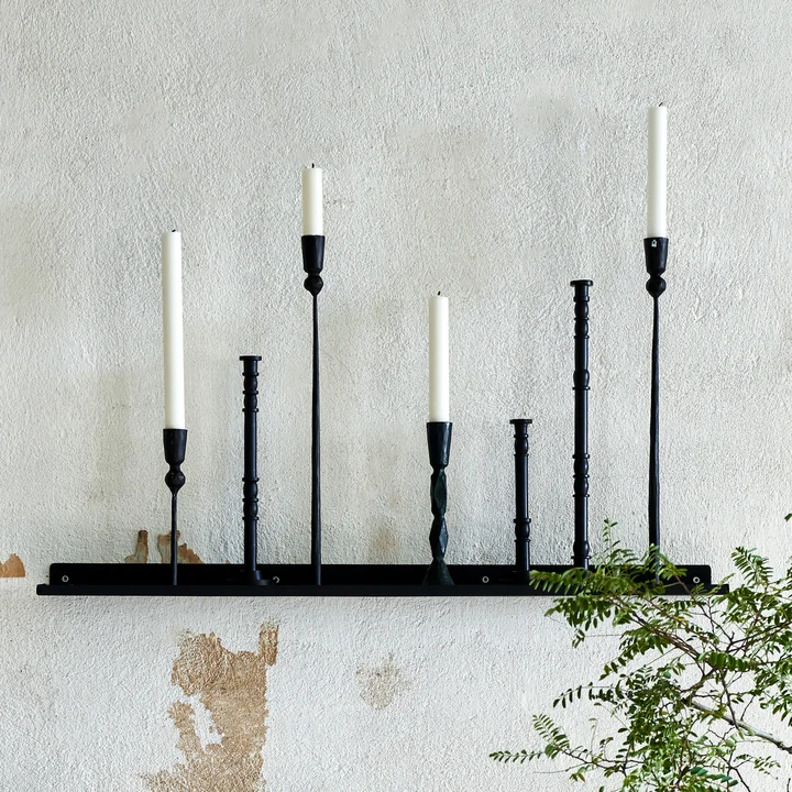 Ledge Wall shelf, L 80 cm, black from House Doctor