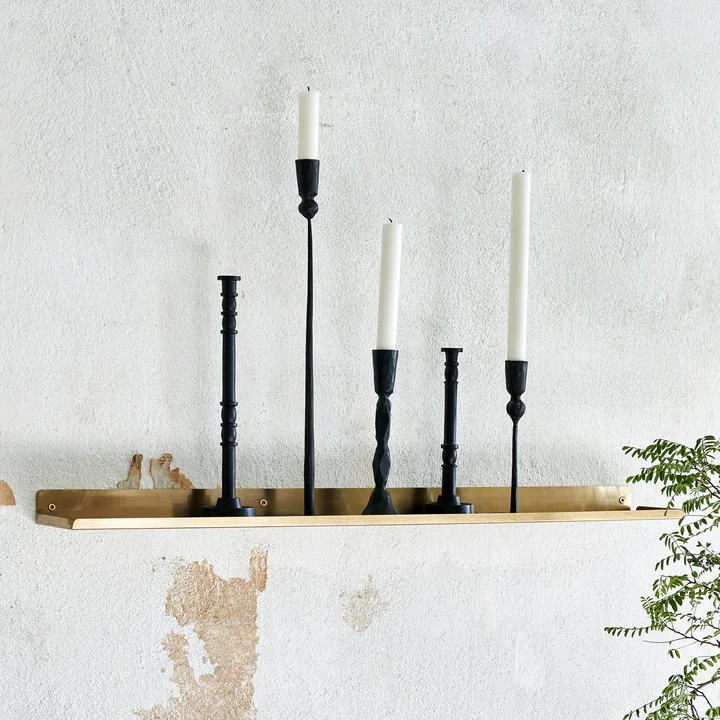 Ledge Wall shelf, L 80 cm, brass from House Doctor