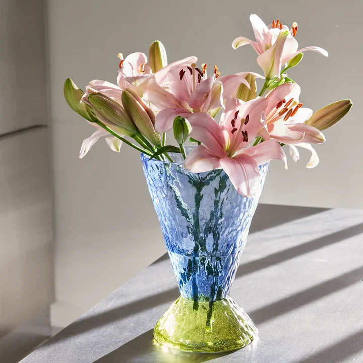 Abyss vase, light blue / olive from Hübsch Interior