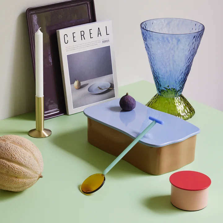 Abyss vase, light blue / olive from Hübsch Interior