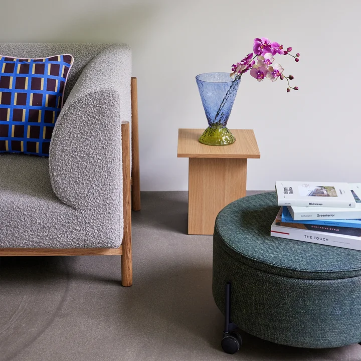 Abyss vase, light blue / olive from Hübsch Interior