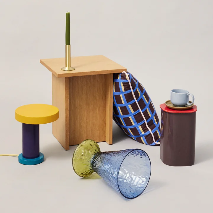 Abyss vase, light blue / olive from Hübsch Interior