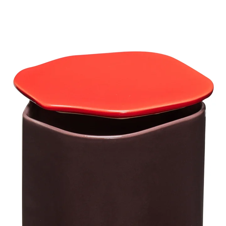Amare storage with lid large, burgundy / red of Hübsch Interior