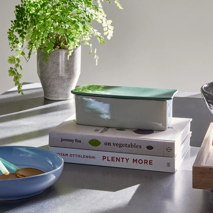 Amare desk organizer small, sand / green from Hübsch Interior