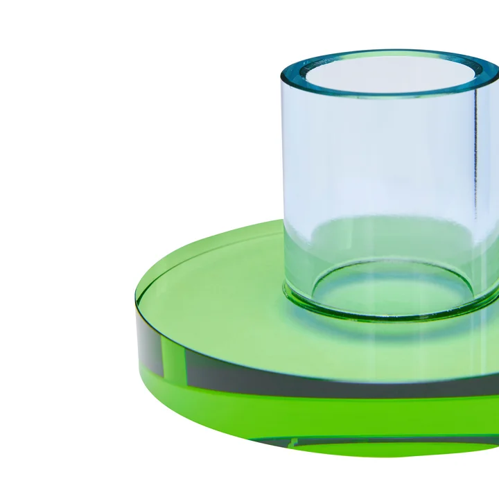 Astra candlestick small, blue / green from Hübsch Interior