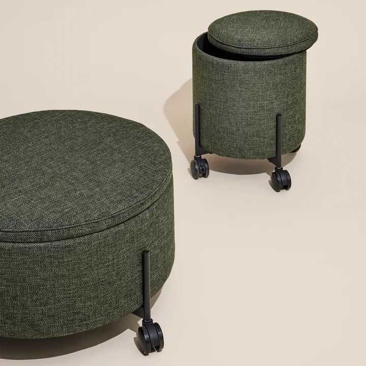 Contain Pouf with rolls from Hübsch Interior