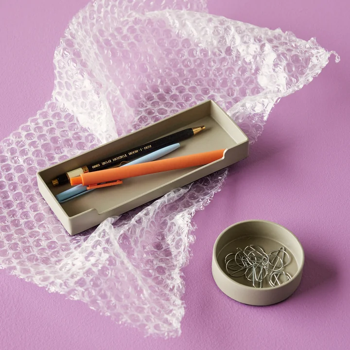 District Storage tray square, light gray from Hübsch Interior