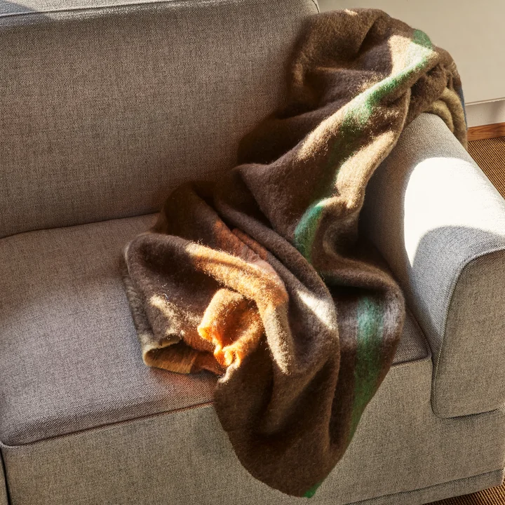 Graphic Blanket 140 x 200 cm, brown / multicolor from Hübsch Interior