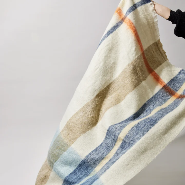 Graphic Blanket 140 x 200 cm, white / multicolor from Hübsch Interior